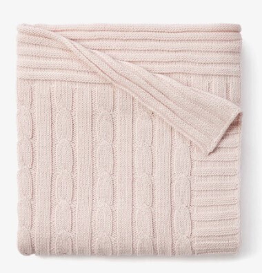 Cable Blanket- Blush
