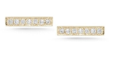 Earrings- Sylvie Rose Bar Stud Earrings 14k Yellow Gold .07tcw Diamonds