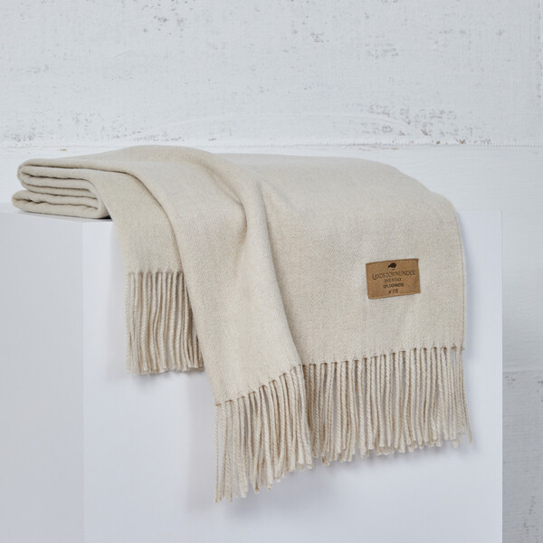 Luxe Italian Cashmere Throw- Oyster