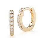Earrings- Mini Huggies YG 14k .09ct diamonds