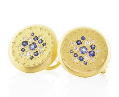 Earrings- Tidal Pool Studs- Sapphire