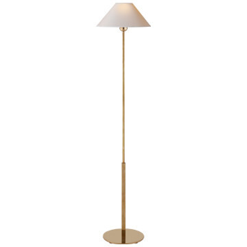 SP 1022HAB-NP Hackney Floor Lamp in Hand-Rubbed Antique Brass with Natural Paper Shade