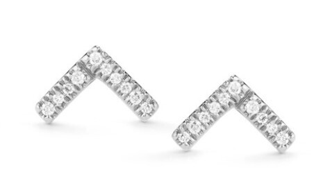 Earrings- DC Sylvie Rose V-Bar White Gold, .05ct diamonds