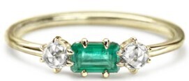 Solana Ring in Emerald and Diamond 14Y