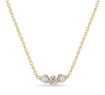 Necklace- 3 stone mixed diamond
