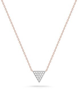 Necklace- Emily Sarah Triangle 14k rose gold, 0.06cw diamond
