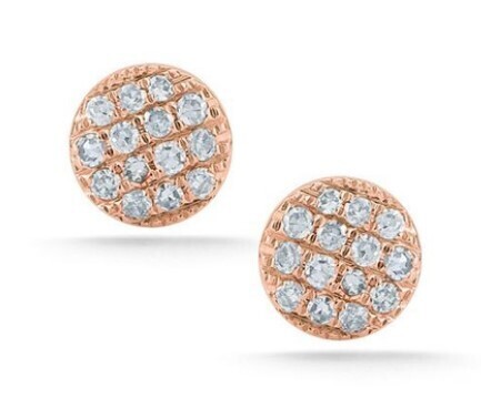 Earrings- Lauren Joy Mini Stud Rose Gold .014 ct Diamond