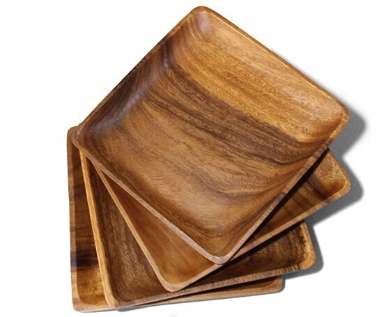 Teak Small Plates Square S/4
