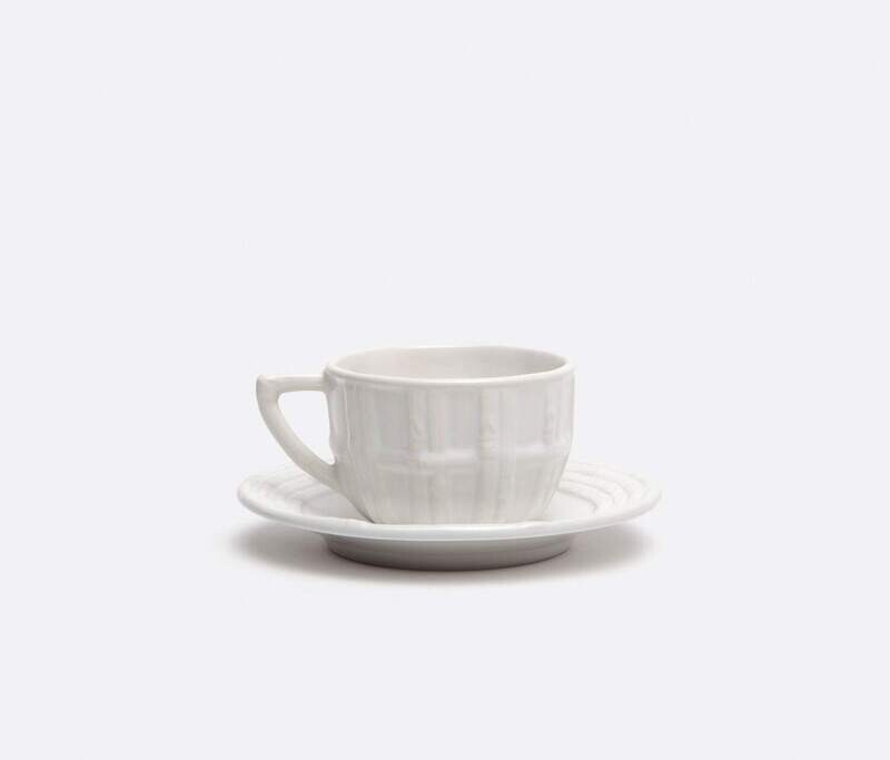 Gia White Bamboo Cup and Saucer