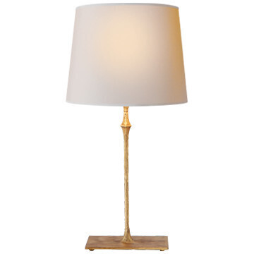 S 3400GI-NP Dauphine Bedside Lamp in Gilded Iron with Natural Paper Shade