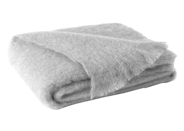 New Zealand Mohair Throw- Silver
