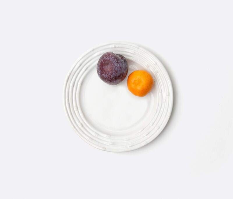 Gia White Bamboo Salad / Dessert Plate