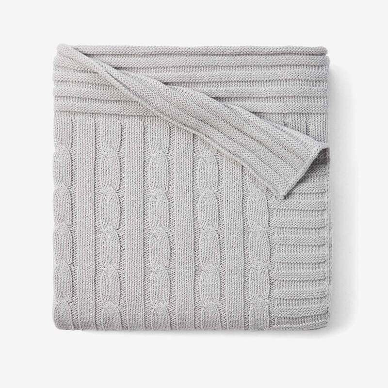 Cable Blanket, Gray
