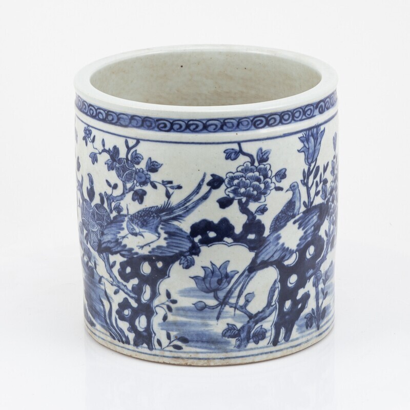 Blue &amp; White Spring Blossom Cache Pot