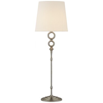 DC ARN 3022BSL-L Bristol Table Lamp in Burnished Silver Leaf with Linen Shade