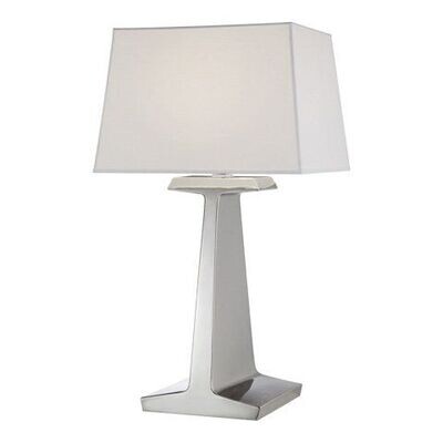 DC RL 3163PN-NP Ludlow Table Lamp in Polished Nickel with Percale Shade