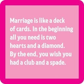 Coaster - marriage deck of cards