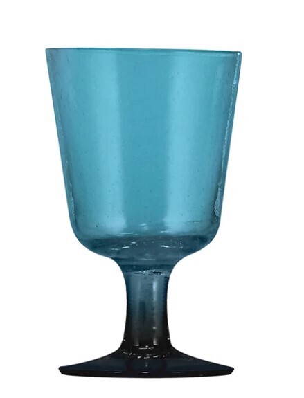 Mineral Blue Handmade Wine Glass