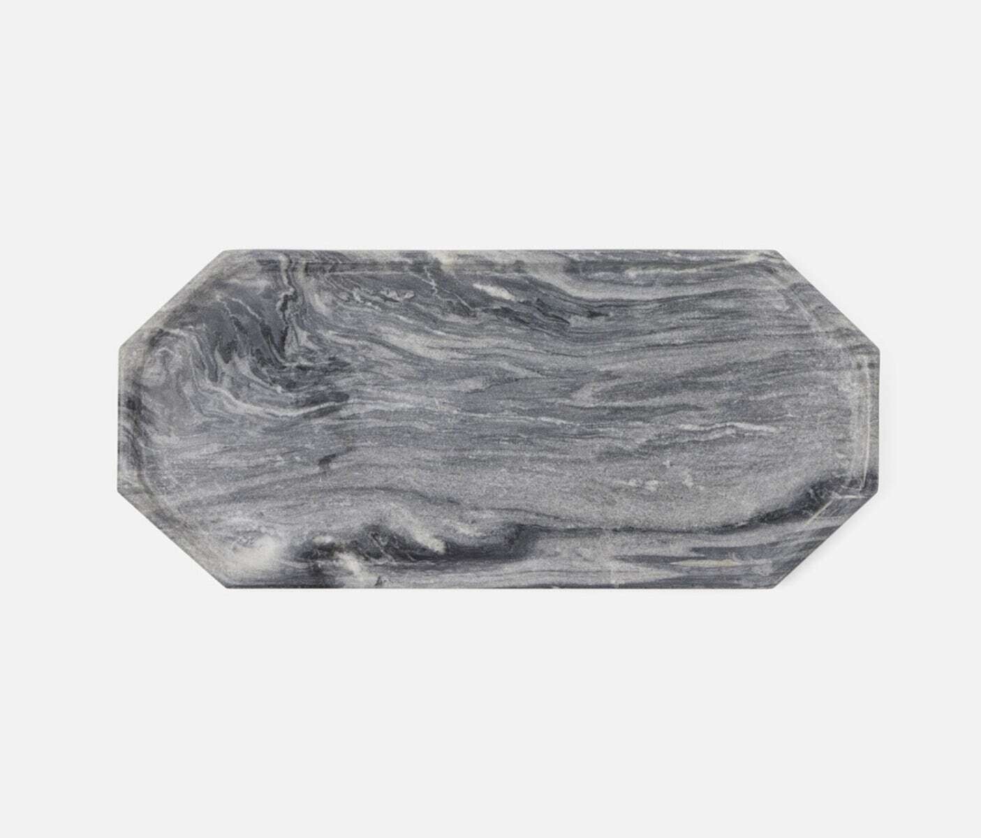 Aila Gray Marble Tray, Large