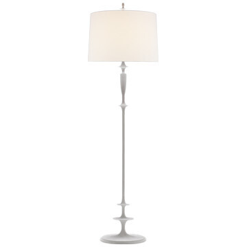 BBL 1002WHT-L Lotus Floor Lamp in Plaster White with Linen Shade