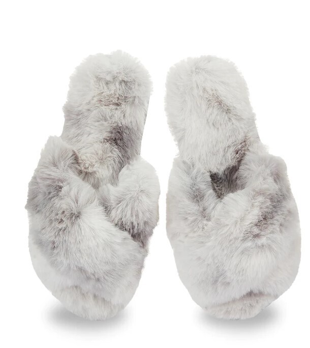 Josephine Plush Slipper - Grey