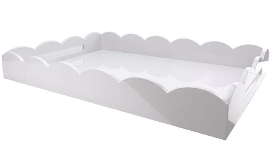 26x17 Scalloped Tray White