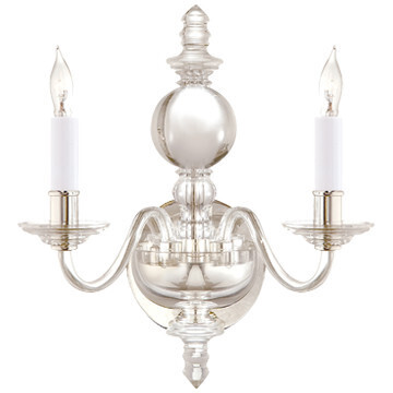 CHD 1155CG/PN George II Double Sconce in Crystal with Polished Nickel