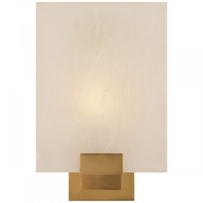 DC ARN 2910HAB-ALB Henson Single Sconce in Hand-Rubbed Antique Brass with Alabaster