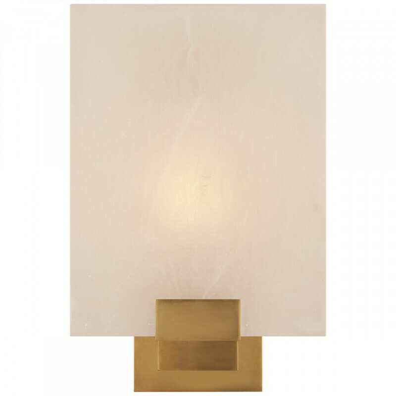 DC ARN 2910HAB-ALB Henson Single Sconce in Hand-Rubbed Antique Brass with Alabaster
