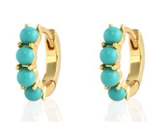 Earrings- Turquoise Huggie Hoops