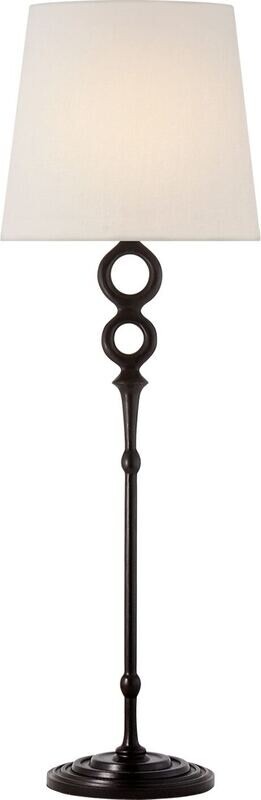 DC ARN 3022AI-L Bristol Table Lamp in Aged Iron with Linen Shade