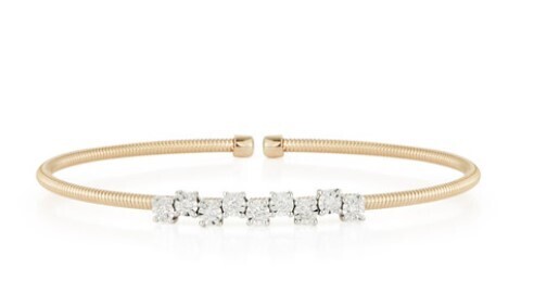 Bracelet- Ava Bea Zig Zag Flexi Cuff 14K YG .16ct