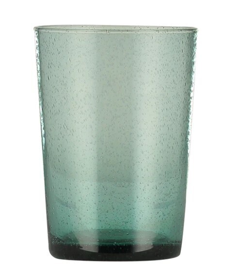 French Turquoise Amulet Handmade Glass Tumbler