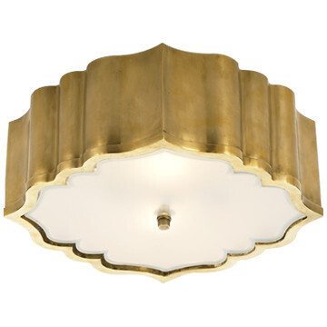 AH 4025NB-FG Balthazar Flush Mount in Natural Brass with Frosted Glass