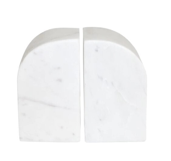 White Marble Bookends Set