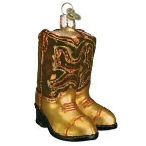 Brown Cowboy Boots Ornament