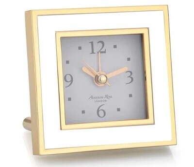 Square Clock White &amp; Gold