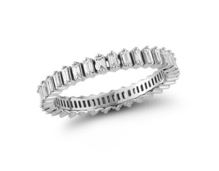 Ring- DC Sadie Pearl Vertical Baguette Eternity WG .69 ct