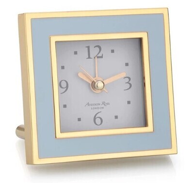 Square Clock Powder Blue &amp; Gold