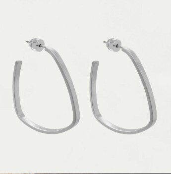Small Square Hoops- Silver