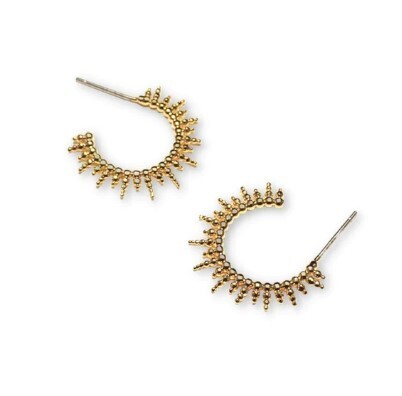 Earrings- Sunburst Huggies