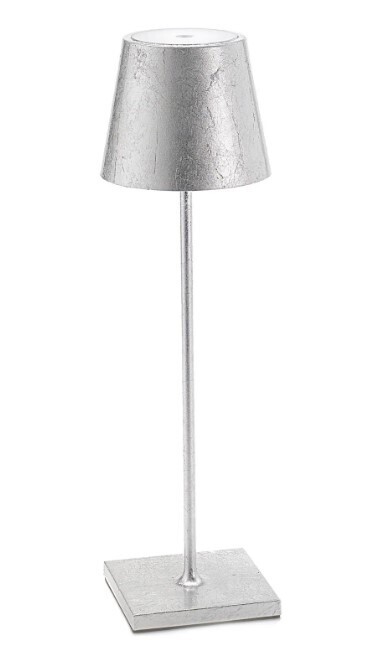 Indoor / Outdoor LED Table Lamp - Silver Leaf