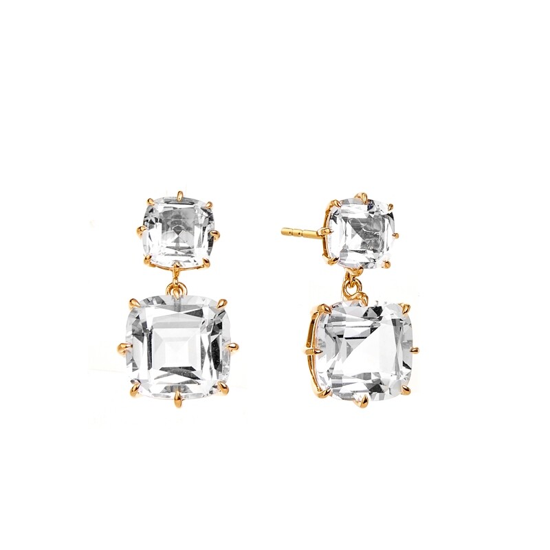 18k Mogul rock crystal 11 cts earrings