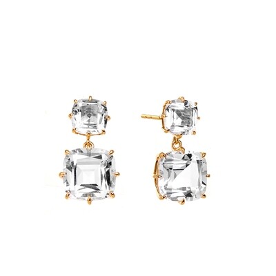 18k Mogul rock crystal 11 cts earrings