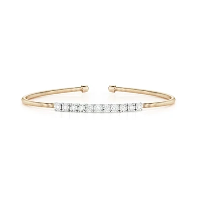 Bracelet- Ava Bea Flexi Cuff 14k YG .2 ct diamonds