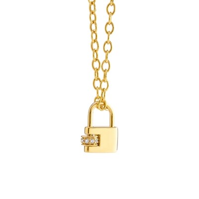 18k charm lock w. diamonds 0.09ct