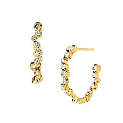 18k Cosmic hoop earrings w. diamonds 1.2ct