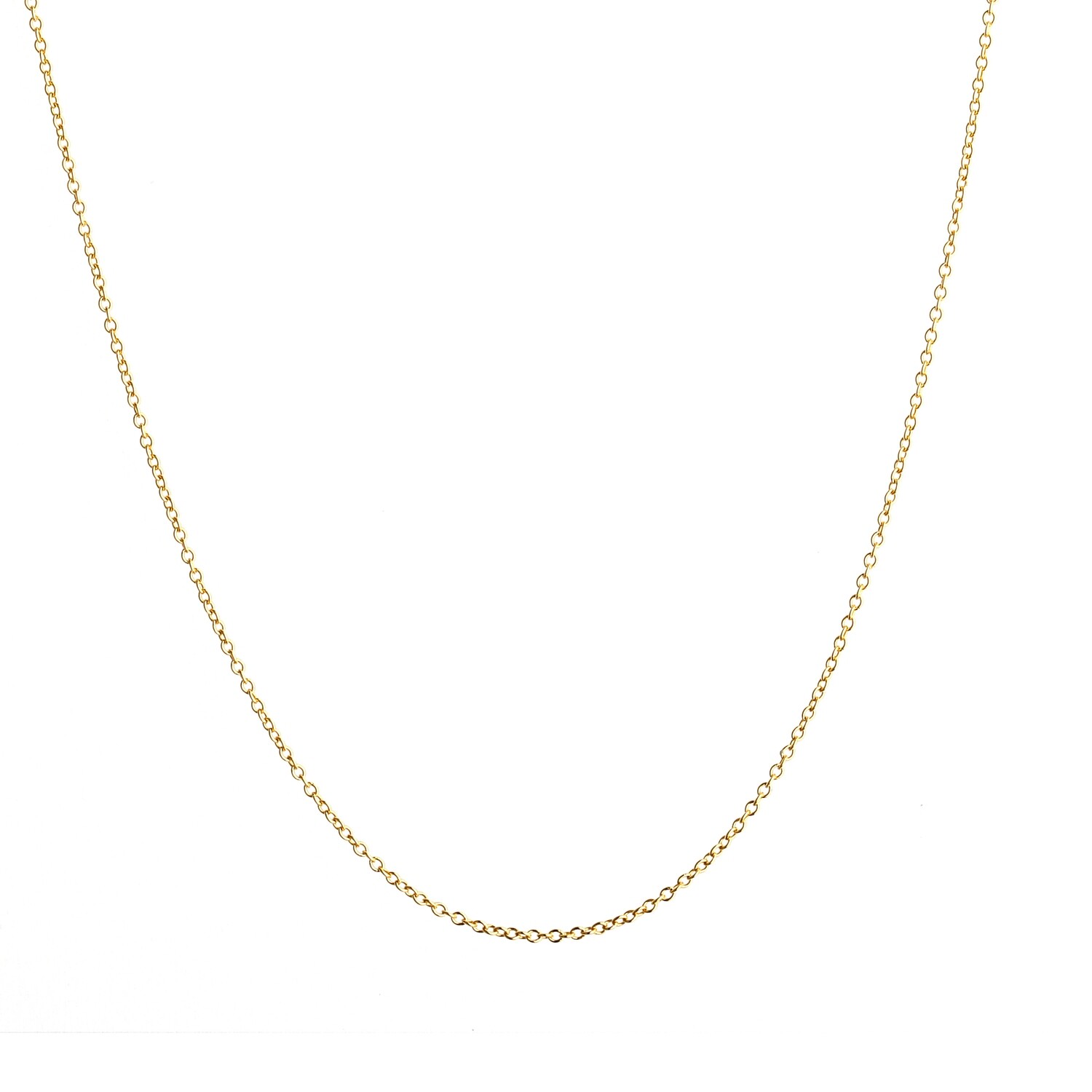18&quot; 18k cable chain w. 9mm lobster lock
