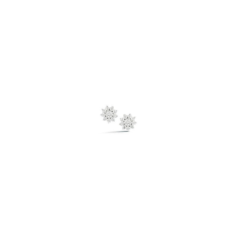 Earrings- DC Jennifer Yamina Pointed Flower Studs WG 14k .11ct diamonds