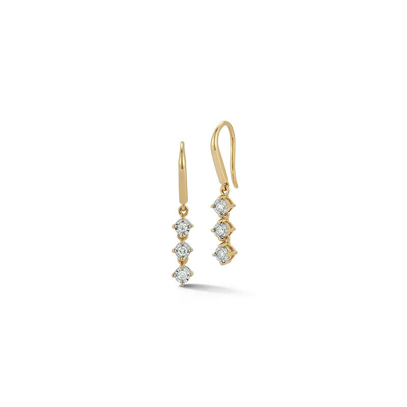 Earrings- Ava Bea Triple Drop YG .14 ct